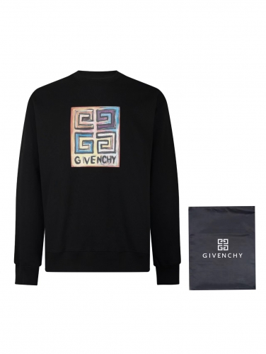 No.91486  Givenchy Co artist Josh Smith New 4G painted printed round neck sweatshirt Customized dyeing 420 looped cotton knitted fabric XS S M L