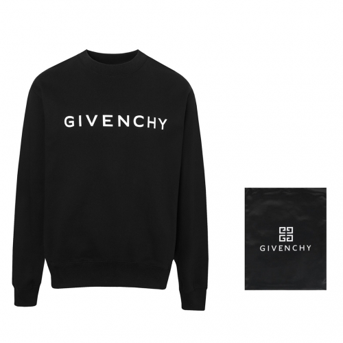 No.91479   Givenchy Reflective letter printed round neck hoodie Exclusive custom dyeing 420 looped cotton knitted fabric XS S M L