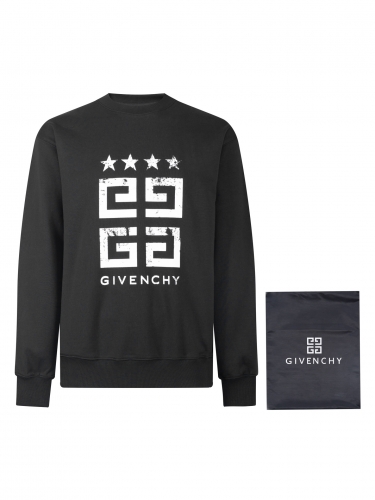 No.91493  Givenchy 4G star print Round neck sweatshirt Exclusive custom dyeing 420 looped cotton knitted fabric XS S M L