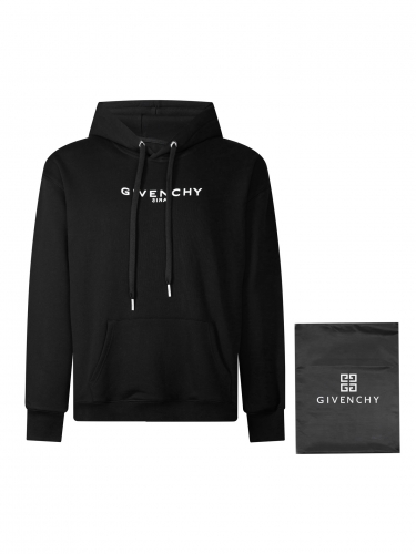 No.91478 Givenchy Letter reversal visual defect hooded sweatshirt Exclusive custom dyed 500g looped cotton knitted fabric Same gender design XS S M L