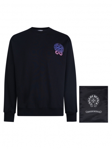 No.91495   Chrome Hearts CH Heavy Industry Printed Horseshoe Sanskrit Gradient Print Round neck sweatshirt XS S M L