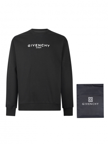 No.91487    Givenchy  Reverse letter print, round neck sweatshirt  Exclusive custom dyeing 420 looped cotton knitted fabric  XS S M L