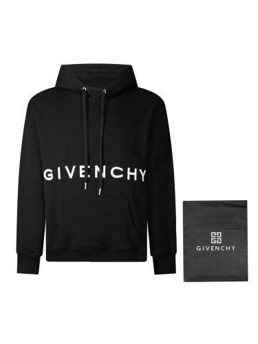 No.91477    Givenchy Letter thread embroidery hooded sweatshirt Exclusive custom dyed 500g looped cotton knitted fabric Same gender design XS S M L