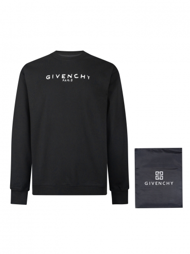 No.91485    Givenchy Letter defect printed round neck hoodie Exclusive custom dyeing 420 looped cotton knitted fabric XS S M L