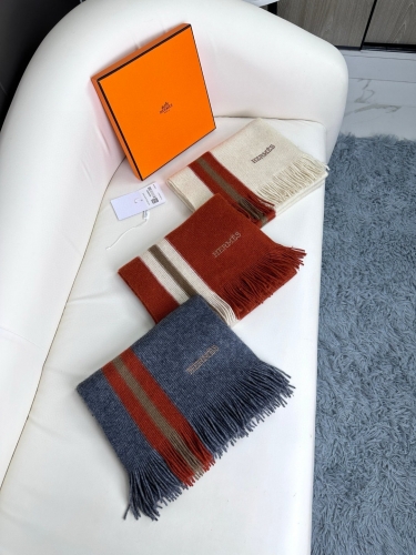 No.91518    2024.9.22    Hermes High end cashmere knitted scarf 100% pure cashmere 30*180cm