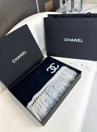 No.91506   2024.9.22   Chanel Gradient double-sided scarf shawl 60.9% cashmere+36.1% wool 70cm*200cm