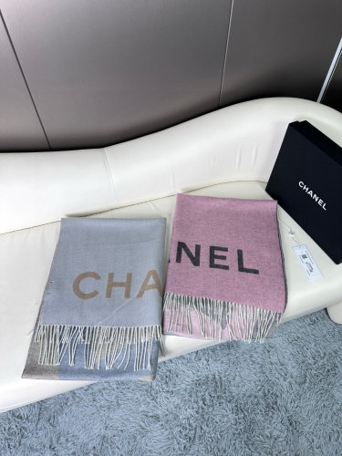 No.91521   2024.9.22   Chanel Double C color blocked scarf 100% high-quality Alpine cashmere, made from the finest goat hair tips 70*180cm