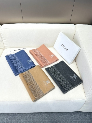 No.91514    2024.9.22   CELINE Double sided two tone scarf 50% cashmere+50% lamb wool 180*30cm