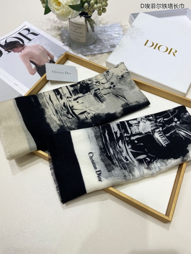 No.91581    2024.9.22    Dior Eiffel Tower cashmere scarf 100% top-grade pure cashmere 200*110cm