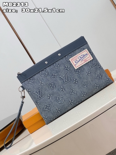 No.58714 Pochette To-Go M82313 30 x 21.5 x 1cm Monogram Washed Denim