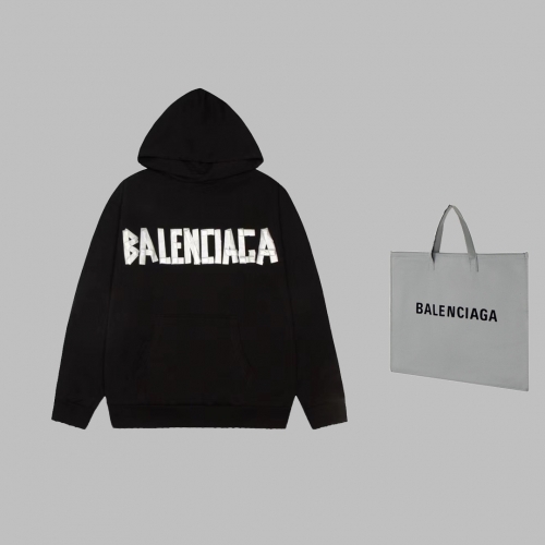 No.91657   Balenciaga  Wear and tear the textured tape hooded sweatshirt XS S M L