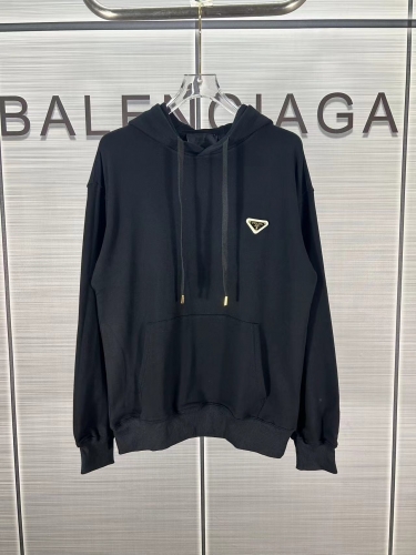 No.91661     Prada Classic triangular hooded sweatshirt 430g double stranded large looped fabric S M L XL