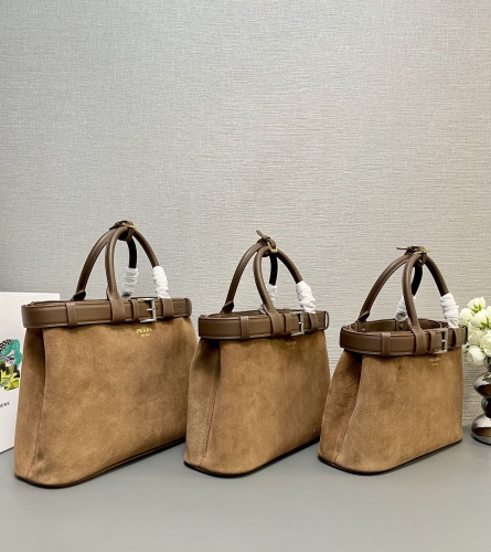 No.57327      1BA416      38*27.5*14cm   1BA417    35*25*13cm   1BA434    32*23*11cm  Nubuck leather Double series shopping bags