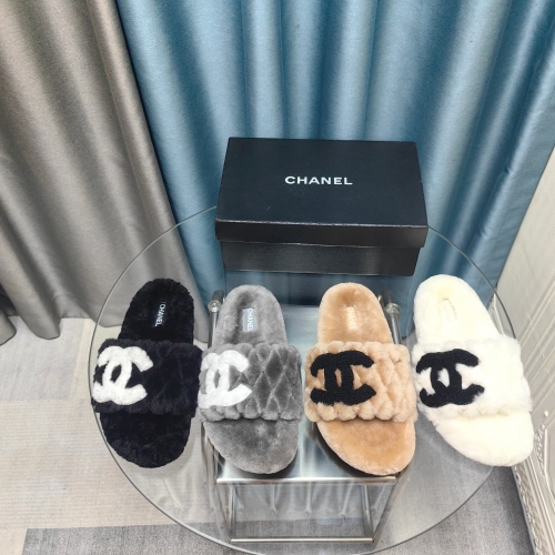 No.65135      Chanel  Mao Mao Tuo Pure sheepskin integrated shoe upper+wool inner footrest 35-41