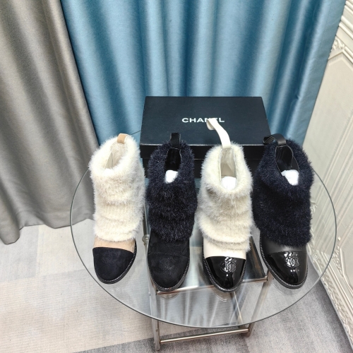 No.65127      Chanel  Short boots Original fur one-piece fabric+wool foot pads 6cm 35-41