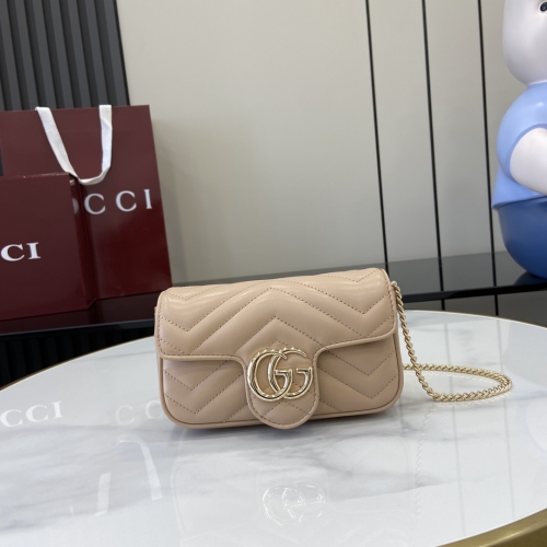 No.57388    476433     16.5*10*4.5cm   Marmont series ultra mini handbag Shallow apricot skin full skin/original skin