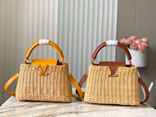 No.57415     M24976/M48865    M11617/M48865    27*17.3*9cm  CapucinesBB handbag Rattan weaving