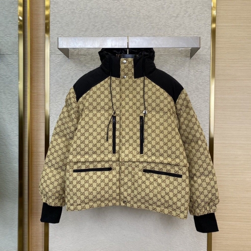 No.59158 90623 GUCCI size S - XL detachable down coat jacket m:shoulder 55cm chest 124cm, sleeves 71cm, length 65cm