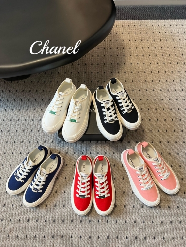 No.65270     Chanel Hide vintage canvas shoes Specific canvas shoe upper rubber outsole Size：35-40 2025/3