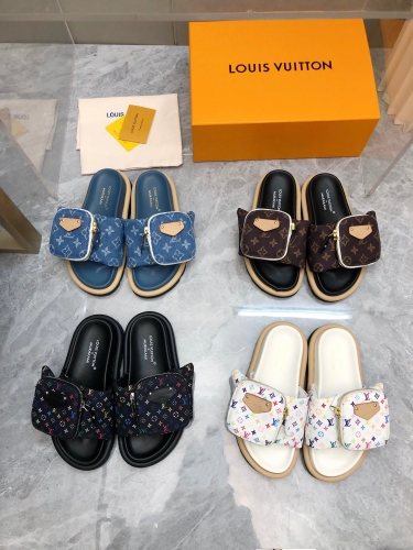 No.65289    LV New slippers Original fabric 3D color printing+small wallet Size：35-41 2025/3