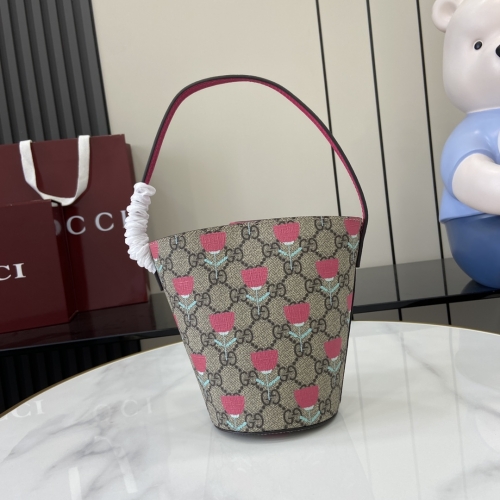 No.57449        752356  18.5*16.5*7.5cm     Children's Printed Series Bucket Bag Flower printed PVC