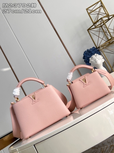 No.57463     M23792   13.6*8*21cm  17.3*9*27    31.5*20*11cm   Capucines Mini/BB/MM Handbag Taurillon leather