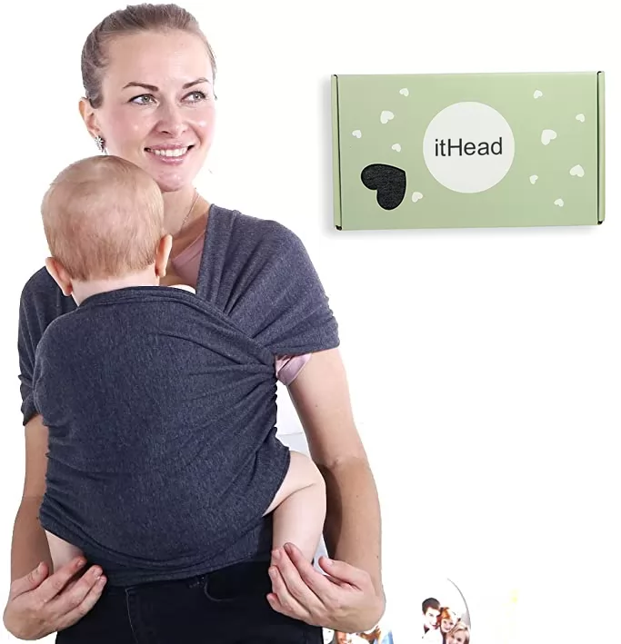 itHead Baby Cotton Wrap Carrier Pouch Baby Carriers	Soft Stretchy Breathable Wrap