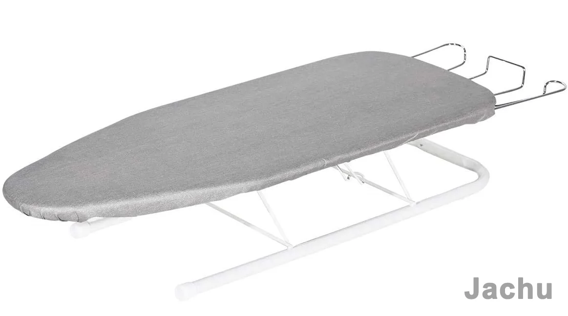 Jachu Tabletop Ironing Board with Iron Rest, All-Iron Frame & Silver Metallic Cover for Faster Ironing