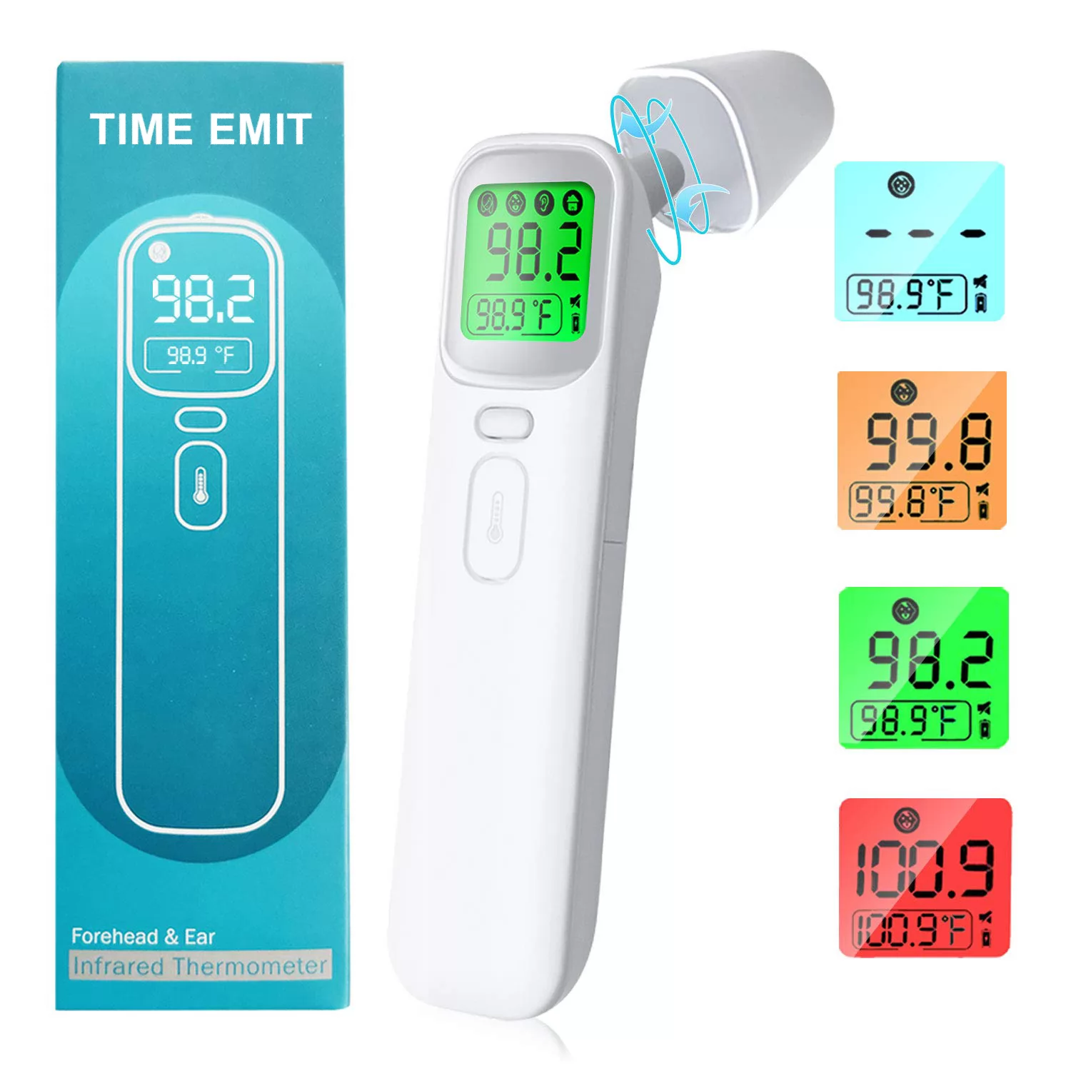 TIME EMIT Infrared Forehead Thermometer For Adults, Touchless Thermometer For Adults and Kids Fever No Touch Baby Thermometer For Family & Office