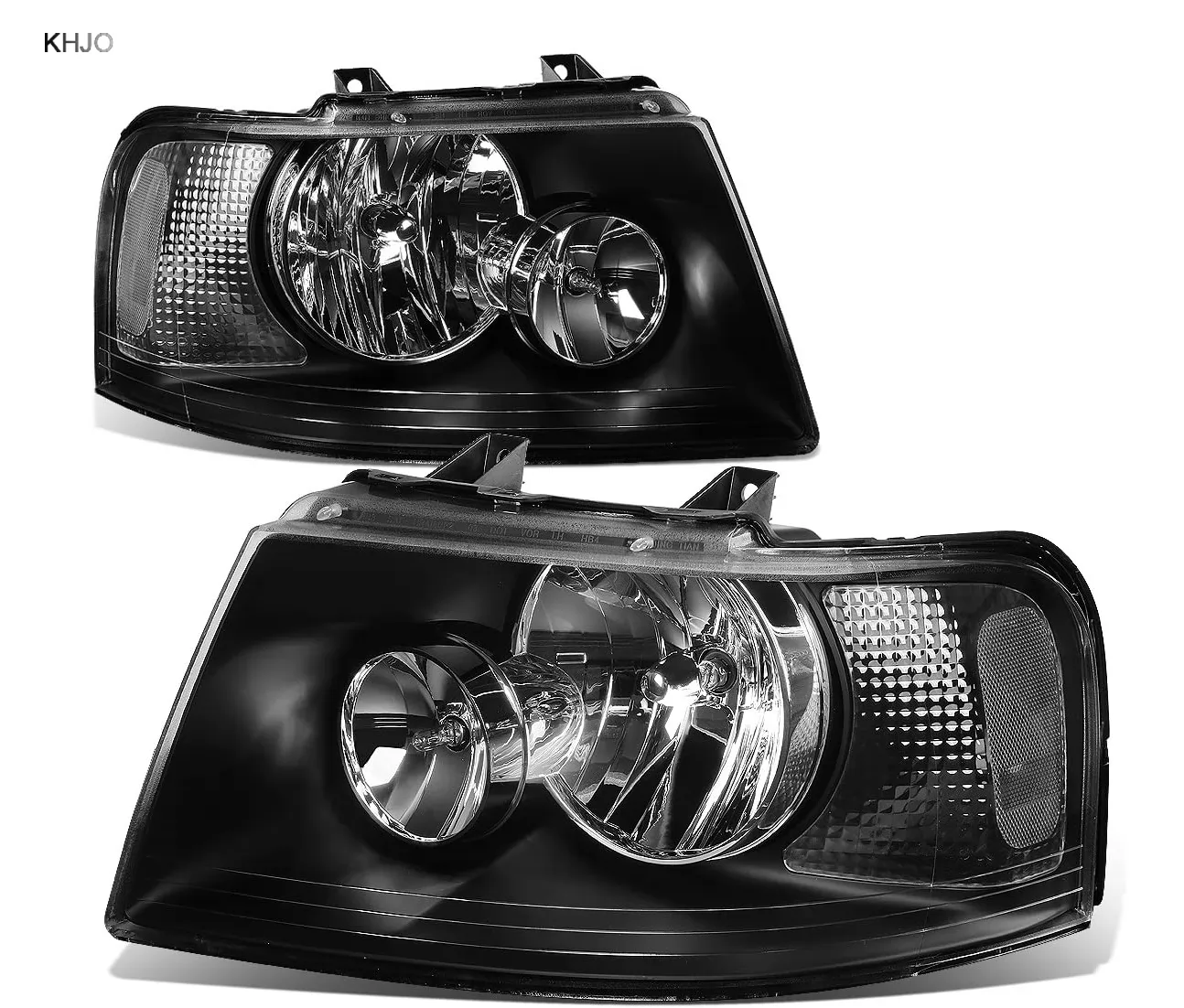 KHJO HL-OH-FEXPE03-BK-CL1 Black Housing Headlight Replacement For 03-06 Expedition