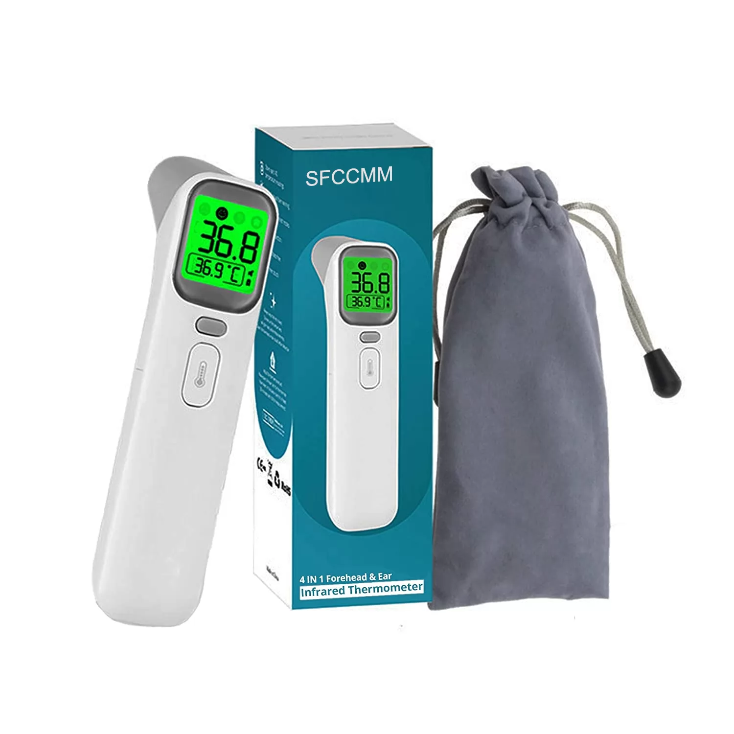 SFCCMM 4-in-1 Touchless Thermometer for Adults Forehead, Kids Forehead, Baby Ear and Object, Smart AI Fever Detection