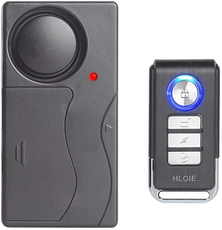 HLOIE Wireless Vibration Alarm, Anti-theft Burglar Alarm for Bicycle/Bike/Motorcycle/Car/Vehicles/Door/Window, 110db Super Loud