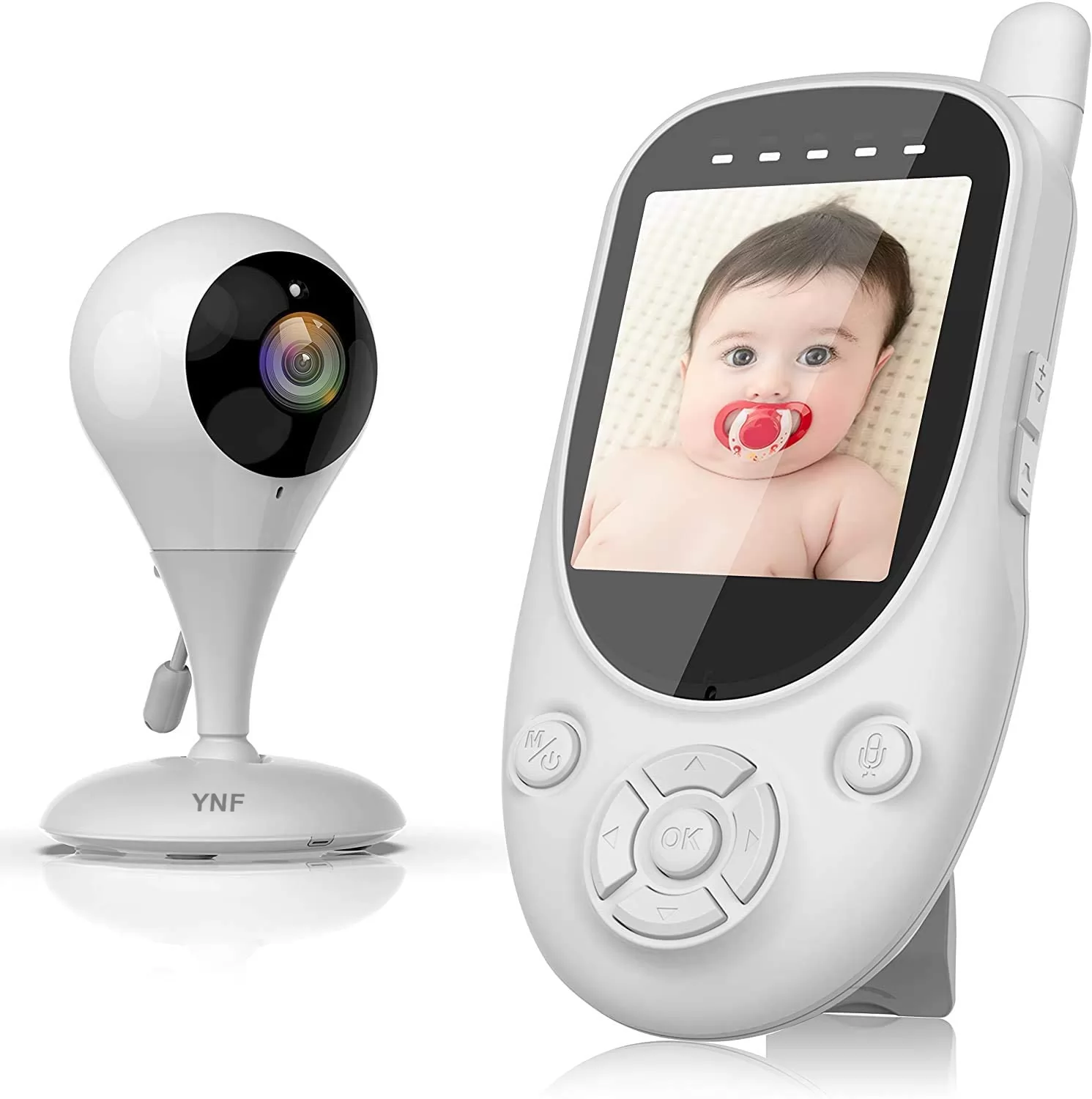 YNF Baby Monitor, Video Baby Monitor with Camera and Audio, 2.4GHz Wireless Two Way Video Talk in 1000ft Long Range, Auto Infrared Night Vision
