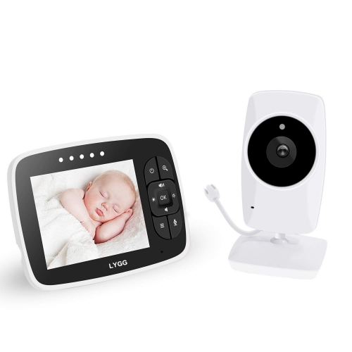 LYGG Baby Monitor, 3.5’’ HD Display Video Baby Monitor with Camera and Audio, Two-Way Audio, 900 ft Range, Lullabies Play