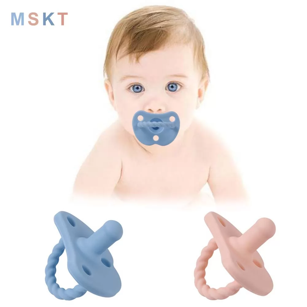 MSKT Baby Pacifier Newborn, Food-Grade Silicone Infant Pacifiers 0-6 Months for Baby Boy and Girl, BPA-Free,Perfect Baby Registry Gift,Pink and Blue