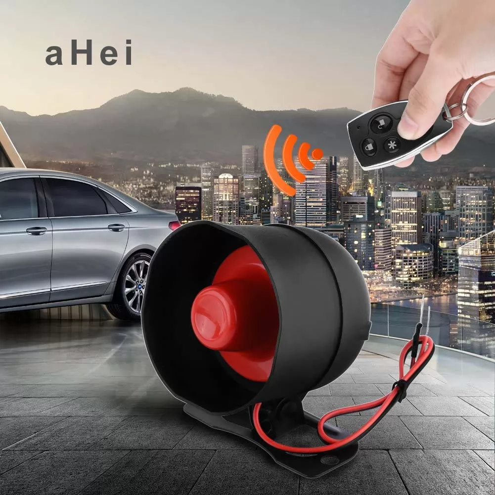 aHei Vehicles Alarm System, Car Auto Vehicle Burglar Alarm Wireless Entry Security Alarm System with 2 Remote
