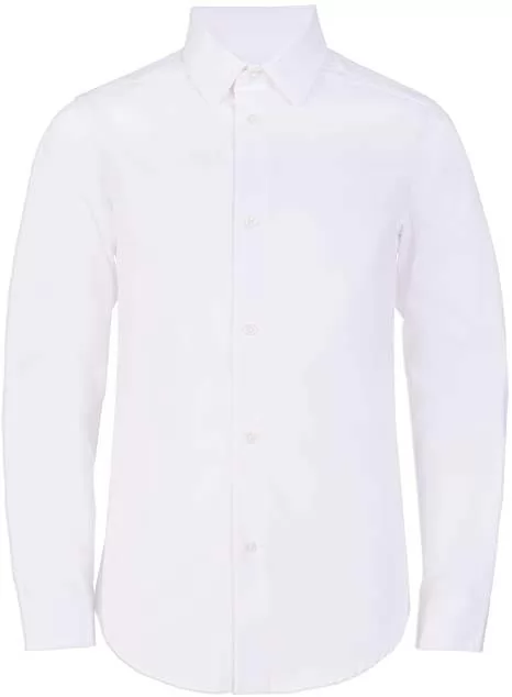 WDN Boys' Long Sleeve Shirt Slim Fit Button Down Dress Shirt, Machine Wash