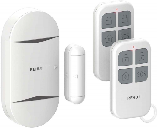 REHUT 130db Wireless Alarm Sensor,2 Remote Controls,Door Entry Burglar Alert Security System for Home, Office,Kids Safety