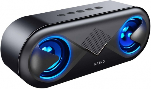 RATNO Bluetooth Speakers, Speakers Bluetooth Wireless with 10W HD Sound and Rich Bass, LED Flashing Light, 12H Playtime