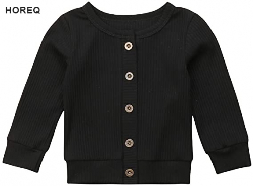 HOREQ Infant Sweater Baby Girls Boys Button Down Knitwear Long Sleeve Soft Basic Knit Jacket Cardigan Sweater Coat Top Clothes