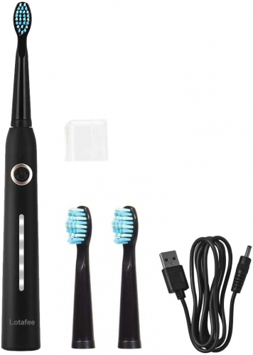 Lotafee IPX7 Waterproof Electric Toothbrush with Optional Brushing Modes & 3 Brush Heads, Sonic Toothbrush for Adults Teens