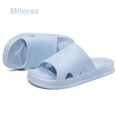 Milerax Women's Slip On Slippers Non-Slip Shower Sandals for Women, Open Toe Comfortable Soft Sandals Casual House Shoes Footwear