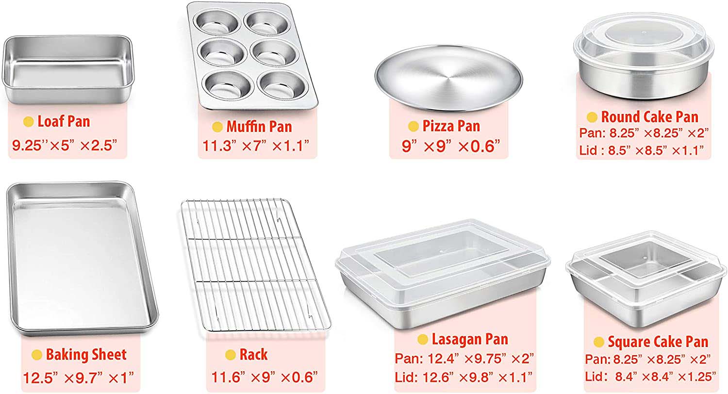 UpCreate Bakeware, Stainless Steel Bakeware Set with Baking Sheet and Rack,Healthy & Dishwasher Safe