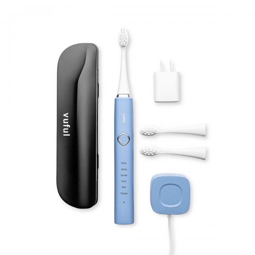 vuful Premium Electric Toothbrushes with 3 Replacement Toothbrush Heads & USB Power Adapter