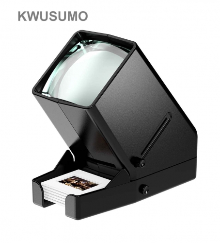 KWUSUMO Slide Viewer Slide Projector for 35mm Film Strip Desk Top Portable Transparency Projector LED Lighted Viewing-for Positive Film Negatives