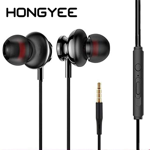 hongyee in-Ear Headphones, Earphones with Microphone, Earbuds Wired with Magnetic Absorption, Powerful Bass, Noise Isolating