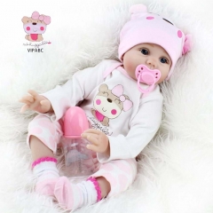 VIPABC Reborn Baby Dolls 22 Inch Lifelike Reborn Baby Girl Doll Gift for Kids Snuggle Soft Body Toy