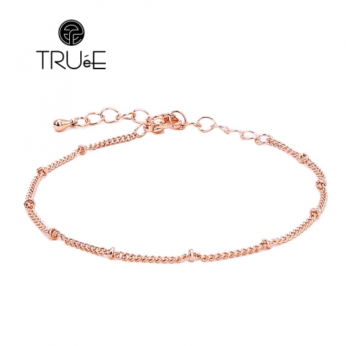 e TRUeE Fashion Bracelets for Women Girl Rose Gold Adjustable Chain Bracelet Everyday Jewelry 7.5”
