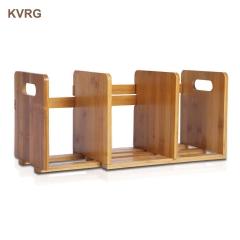 KVRG Wooden Desktop Bookshelves Mini Bamboo Bookcase Tabletop Bookshelves for Home Office Desk and Other Countertops