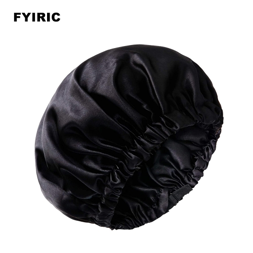 FYIRIC Sleep Cap Reversible Double Layer Stay on Hair Bonnet for Women,  Extra Large Adjustable Satin Cap